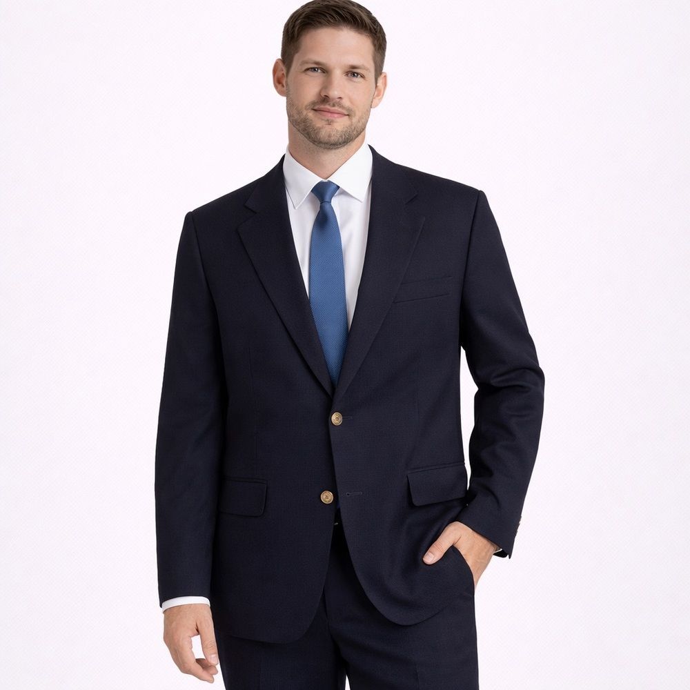 Men's Navy Blazer Vintage Derby of San Francisco Navy Blue Blazer (46 Long)
